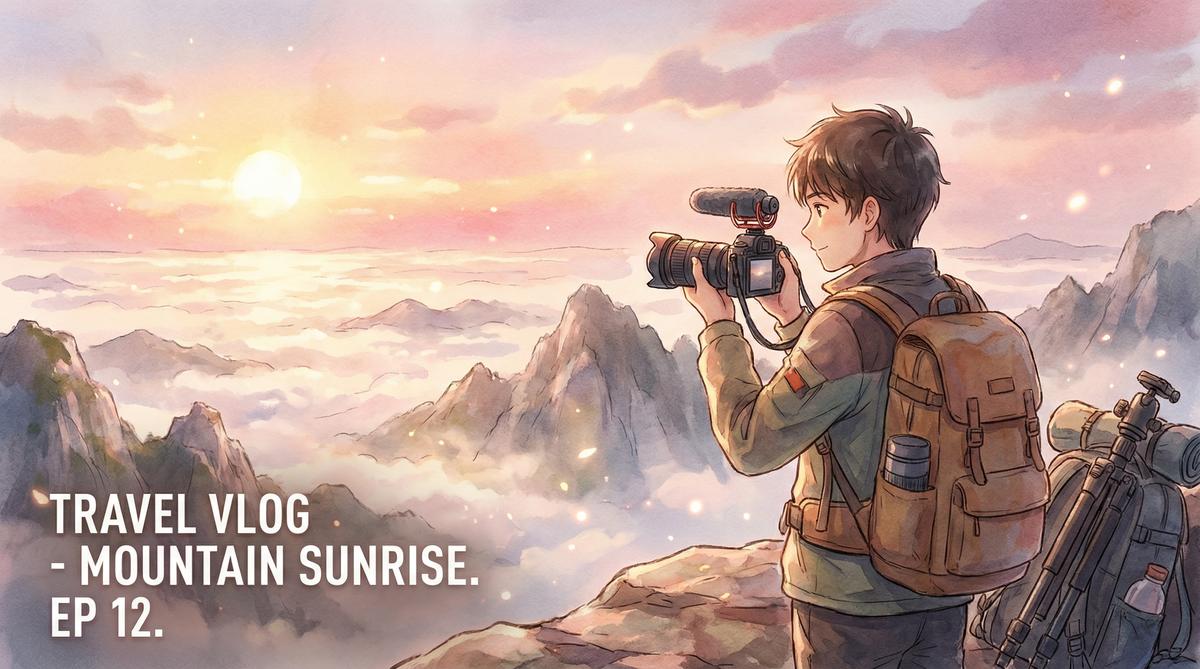 抖荫短视频旅行视频分享山顶日出